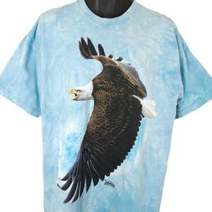Bald Eagle T Shirt Mens Size 2XL Vintage Y2K The Mountain Tie Dye Nature Tee